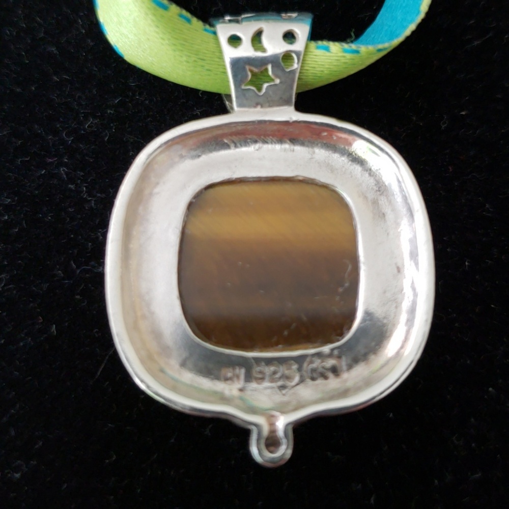 VTG sterling/tigereye slide on pendant - Picture 6 of 7